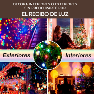 500 LUCES LEDS NAVIDEÑAS CON PANEL SOLAR