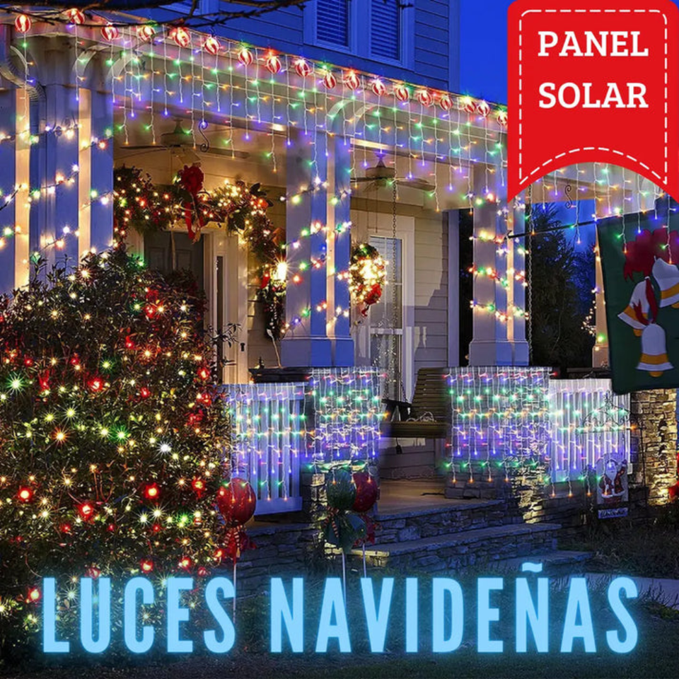 500 LUCES LEDS NAVIDEÑAS CON PANEL SOLAR