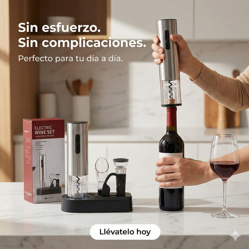 SET DE SACACORCHOS AUTOMÁTICO RECARGABLE