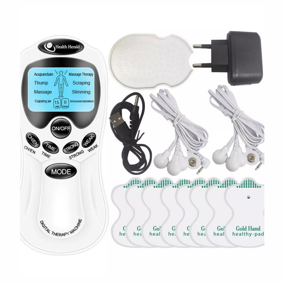 Electroestimulador + 8 Parches Tens de Gimnasia Pasiva