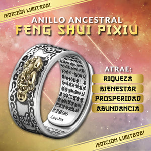 ANILLO ANCESTRAL FENG SHUI PIXIU - ATRAE PROSPERIDAD, EXITO Y ABUNDANCIA